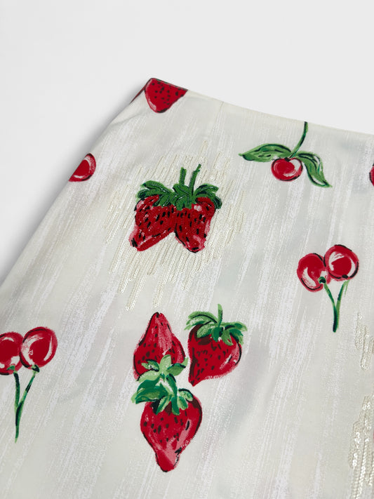 Blumarine 2000s Strawberry Cherry Print Skirt - Relova Archiva