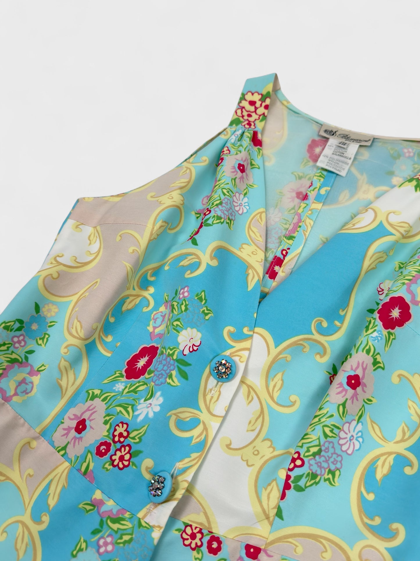 Blumarine SS 2001 Baroque Floral Pattern Midi Dress - Relova Archiva