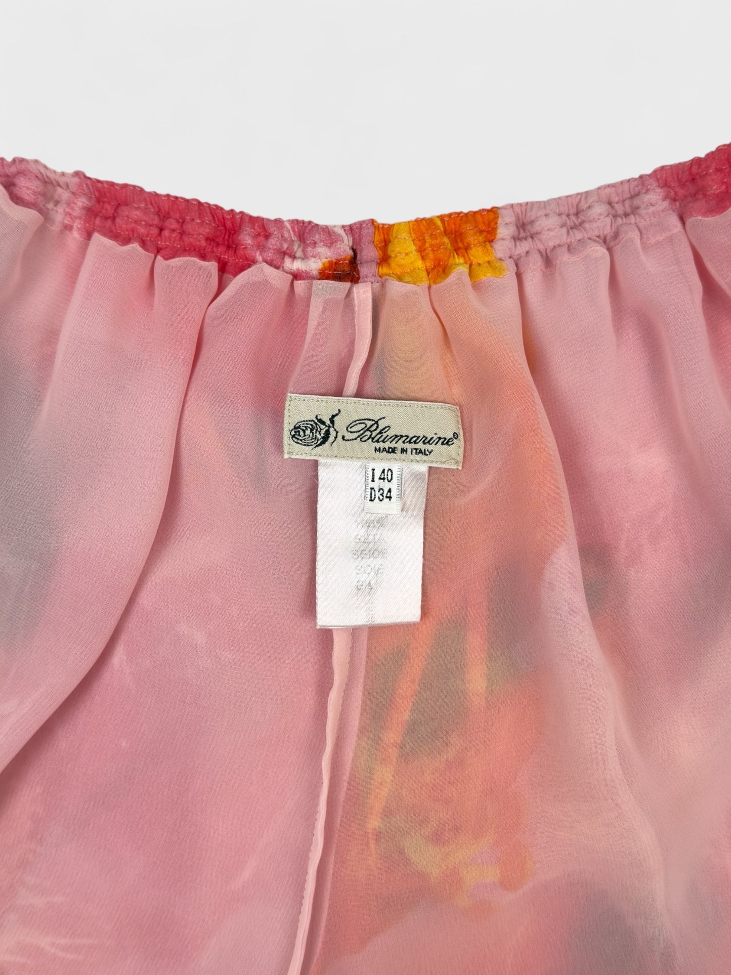 Blumarine SS 2002 Hibiscus Flower Print Silk Trousers - Relova Archiva