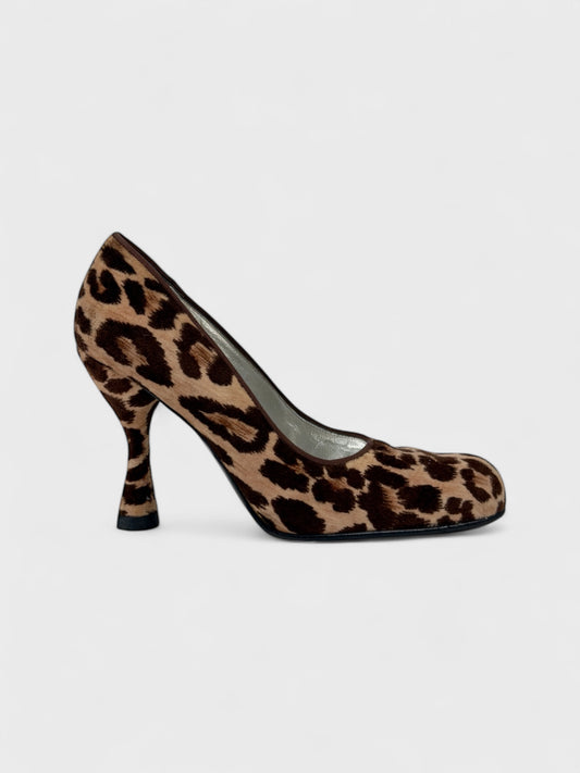 Dolce&Gabbana FW 1998 Leopard Velvet Heels - Relova Archiva