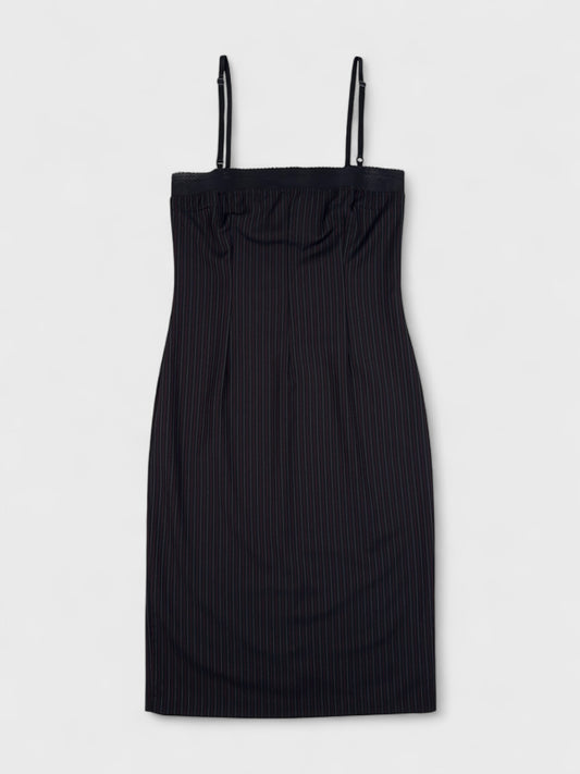 D&G by Dolce&Gabbana SS 1999 Pinstripe Wool Midi Dress - Relova Archiva