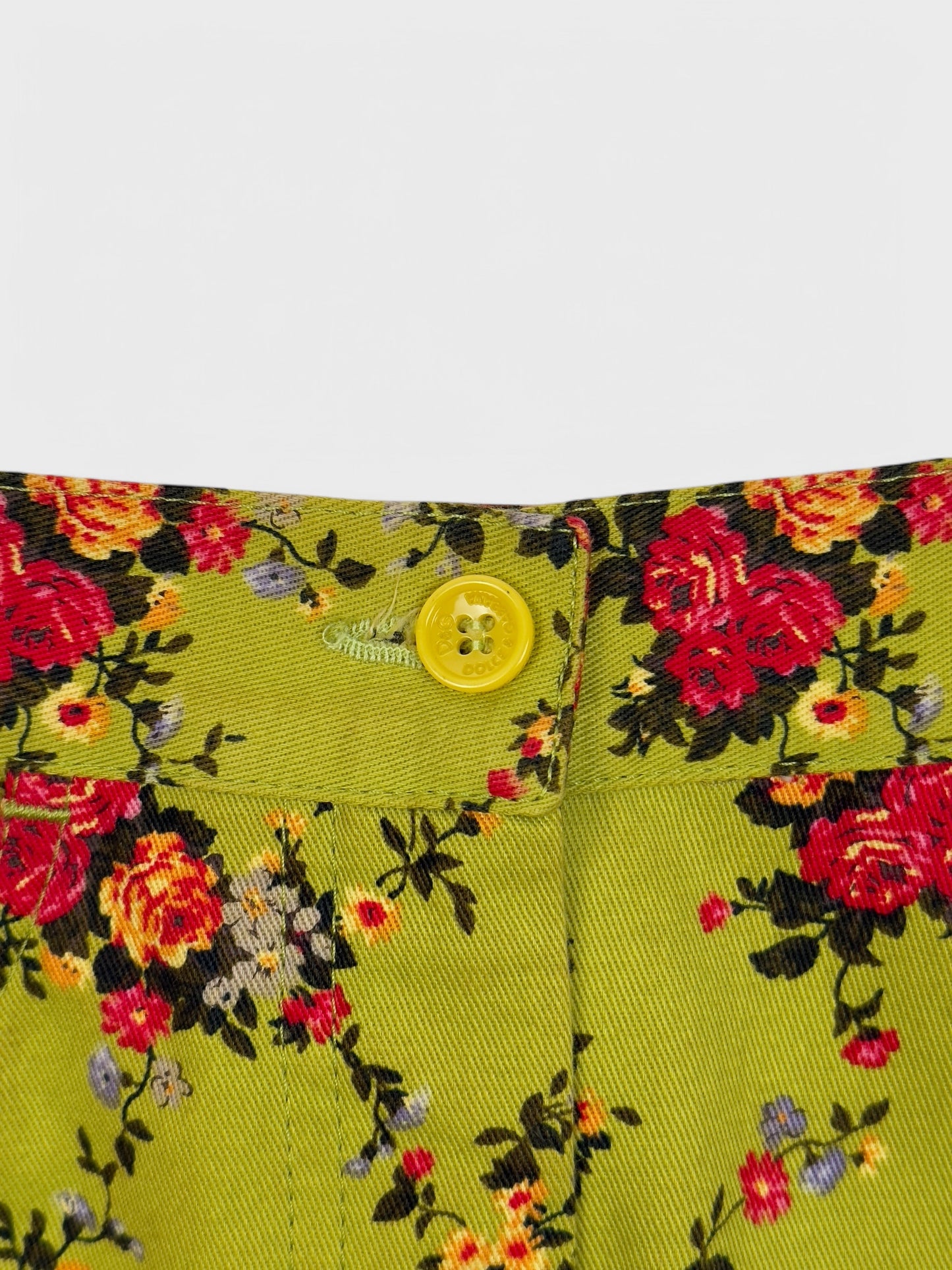 D&G by Dolce&Gabbana FW 1999 Floral Print Faux Fur Midi Skirt - Relova Archiva