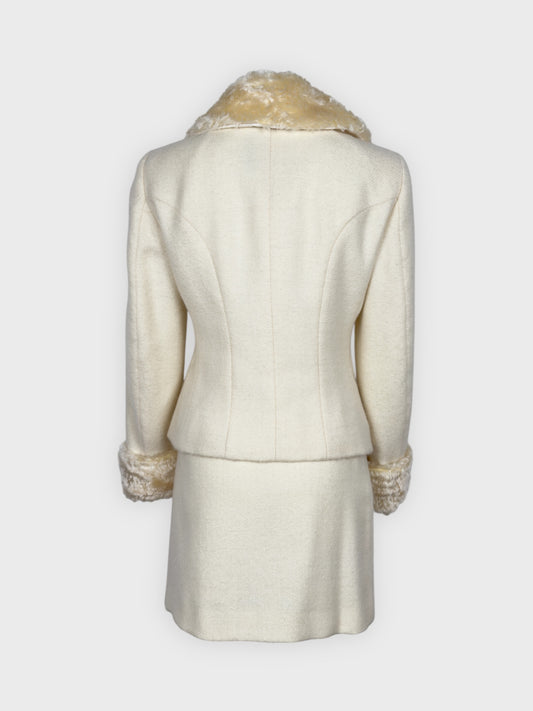 Moschino Cheap And Chic 1990s "Nature Friendly Garment" Faux Fur Tailleur - Relova Archiva