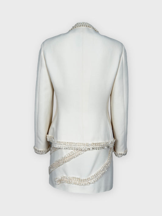 Moschino Cheap And Chic 1990s "Nature Friendly Garment" Rouches Tailleur - Relova Archiva