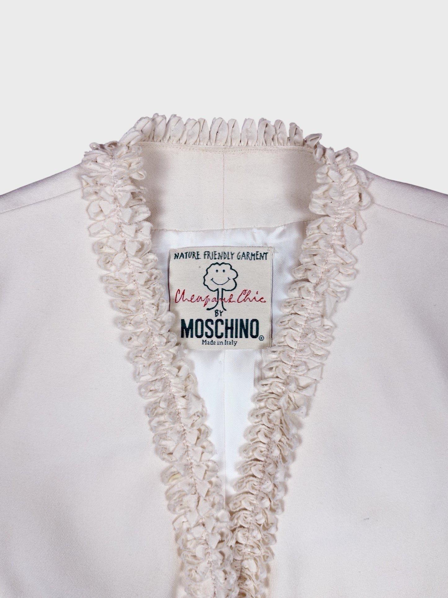 Moschino Cheap And Chic 1990s "Nature Friendly Garment" Rouches Tailleur - Relova Archiva