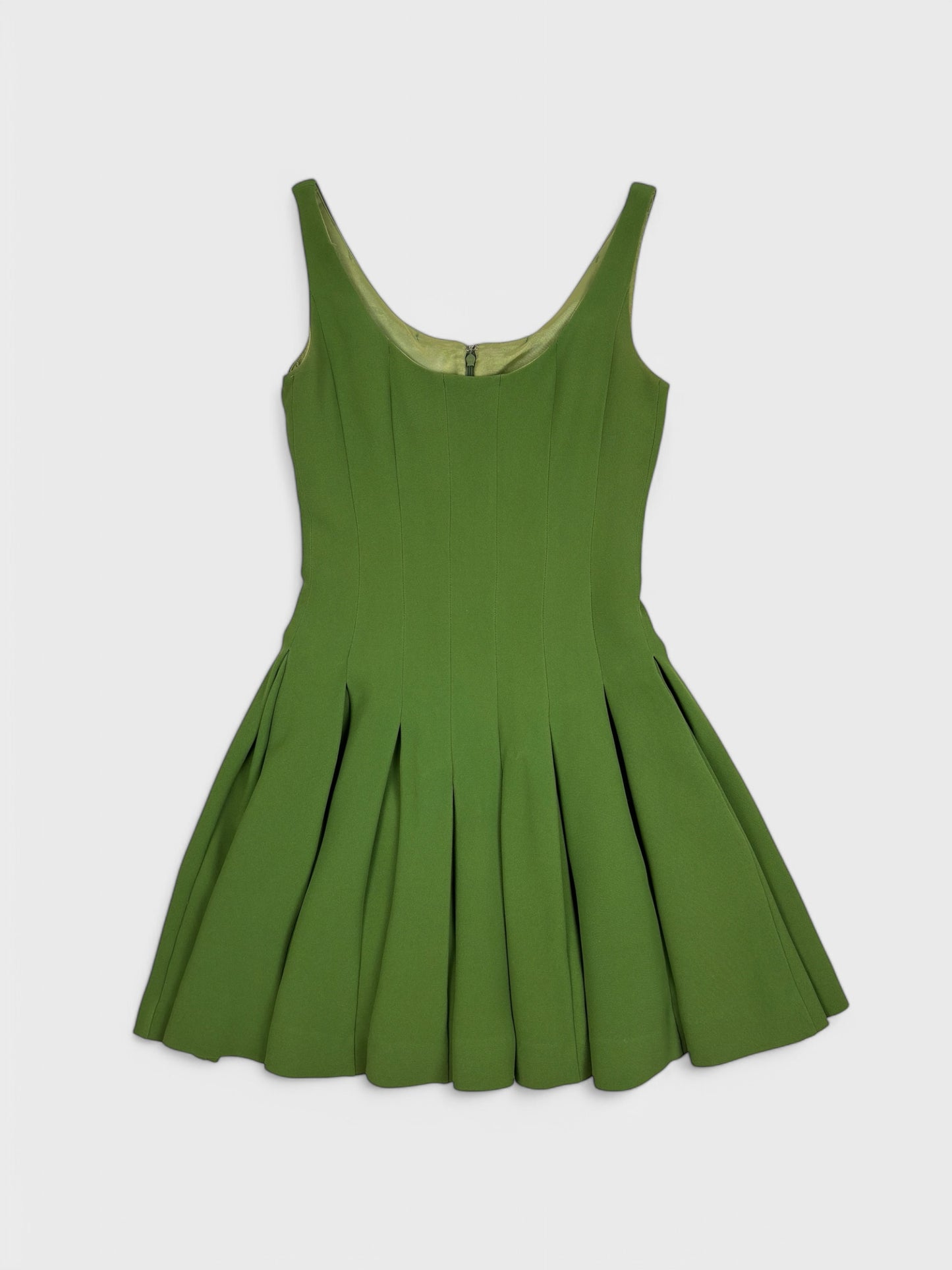 Moschino Cheap And Chic 90s Olive Green Mini Dress - Relova Archiva