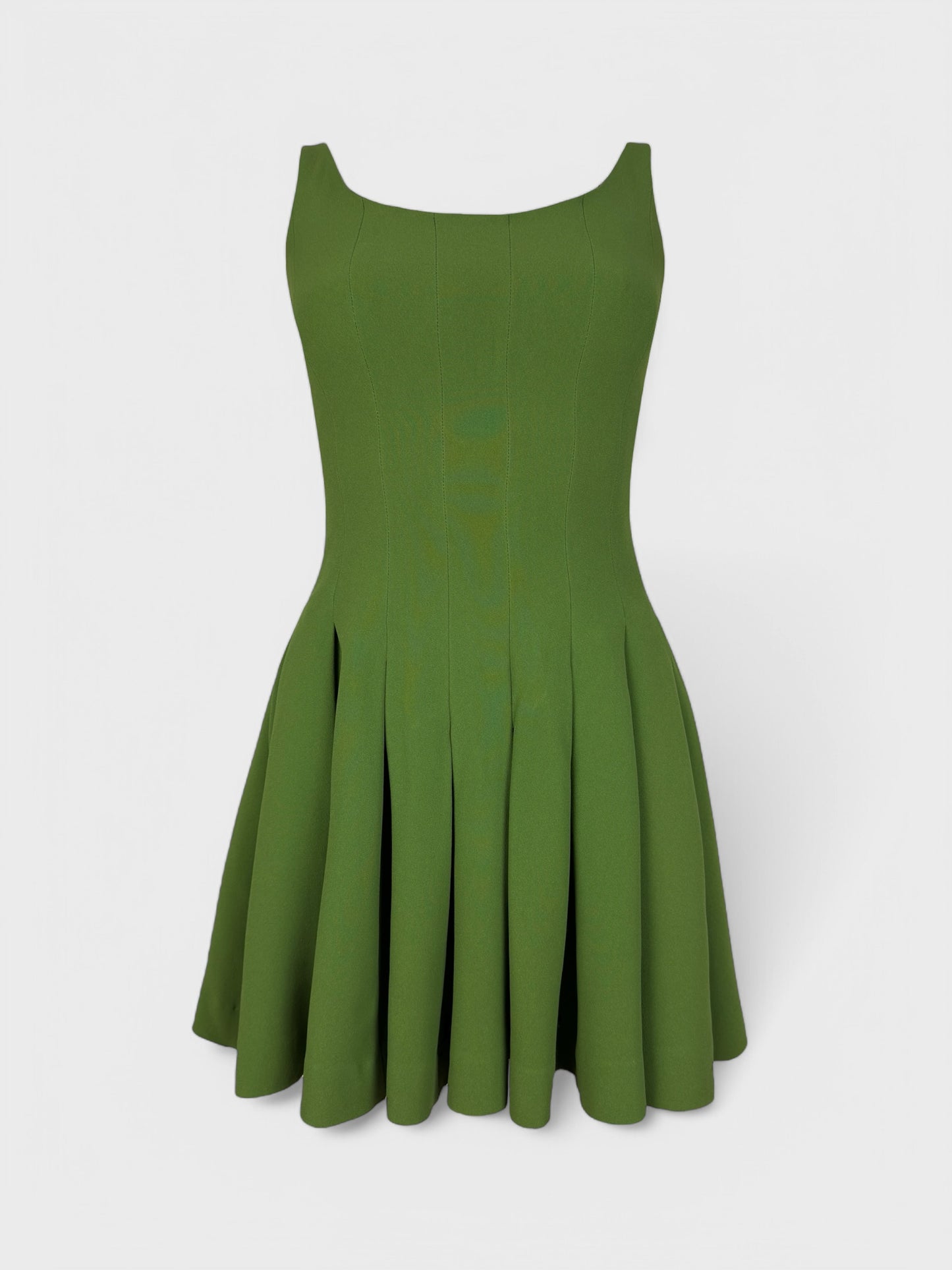 Moschino Cheap And Chic 90s Olive Green Mini Dress - Relova Archiva