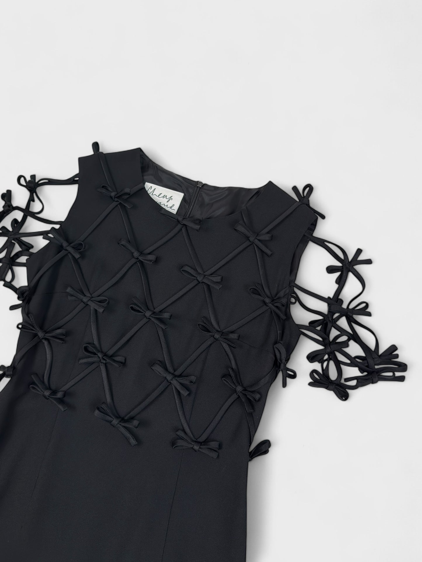 MOSCHINO Cheap And Chic 1990s Multi Bows Black Dress - Relova Archiva