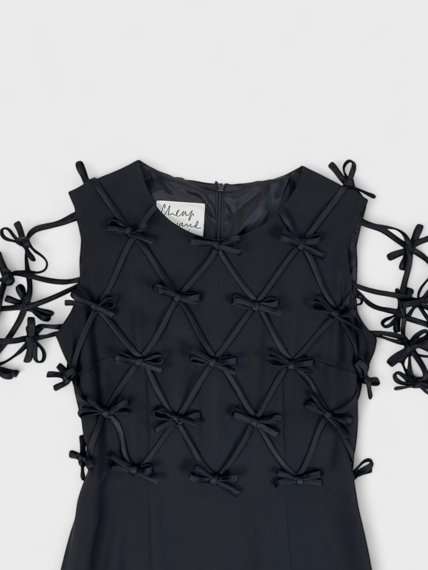 MOSCHINO Cheap And Chic 1990s Multi Bows Black Dress - Relova Archiva