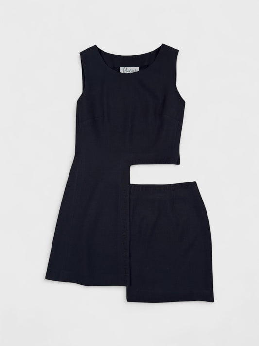 MOSCHINO Cheap And Chic SS 1997 Asymmetrical Black Coordinated Set - Relova Archiva