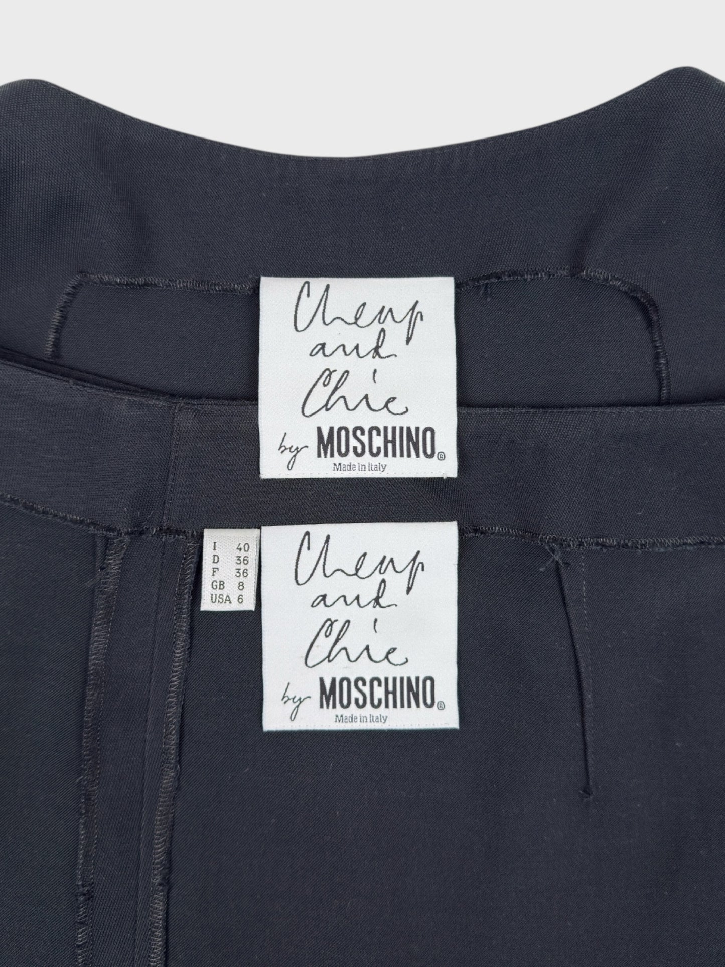MOSCHINO Cheap And Chic SS 1997 Asymmetrical Black Coordinated Set - Relova Archiva