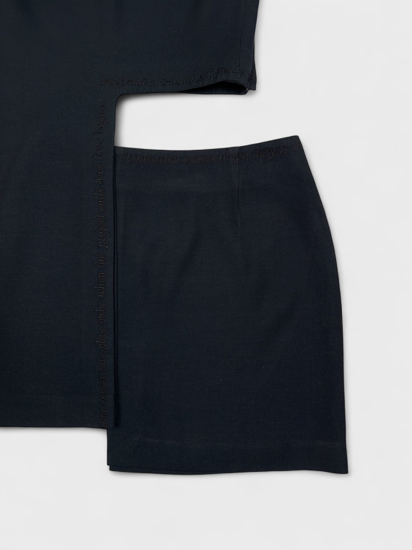 MOSCHINO Cheap And Chic SS 1997 Asymmetrical Black Coordinated Set - Relova Archiva