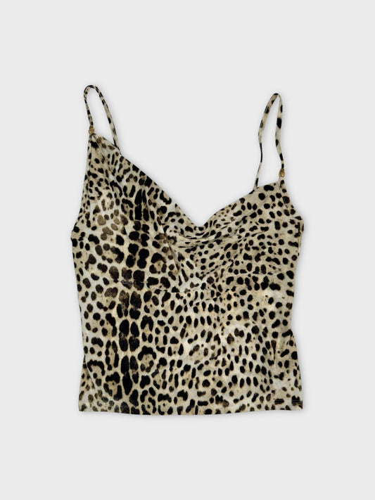 Roberto Cavalli SS 2001 Leopard Print Asymmetrical Top - Relova Archiva