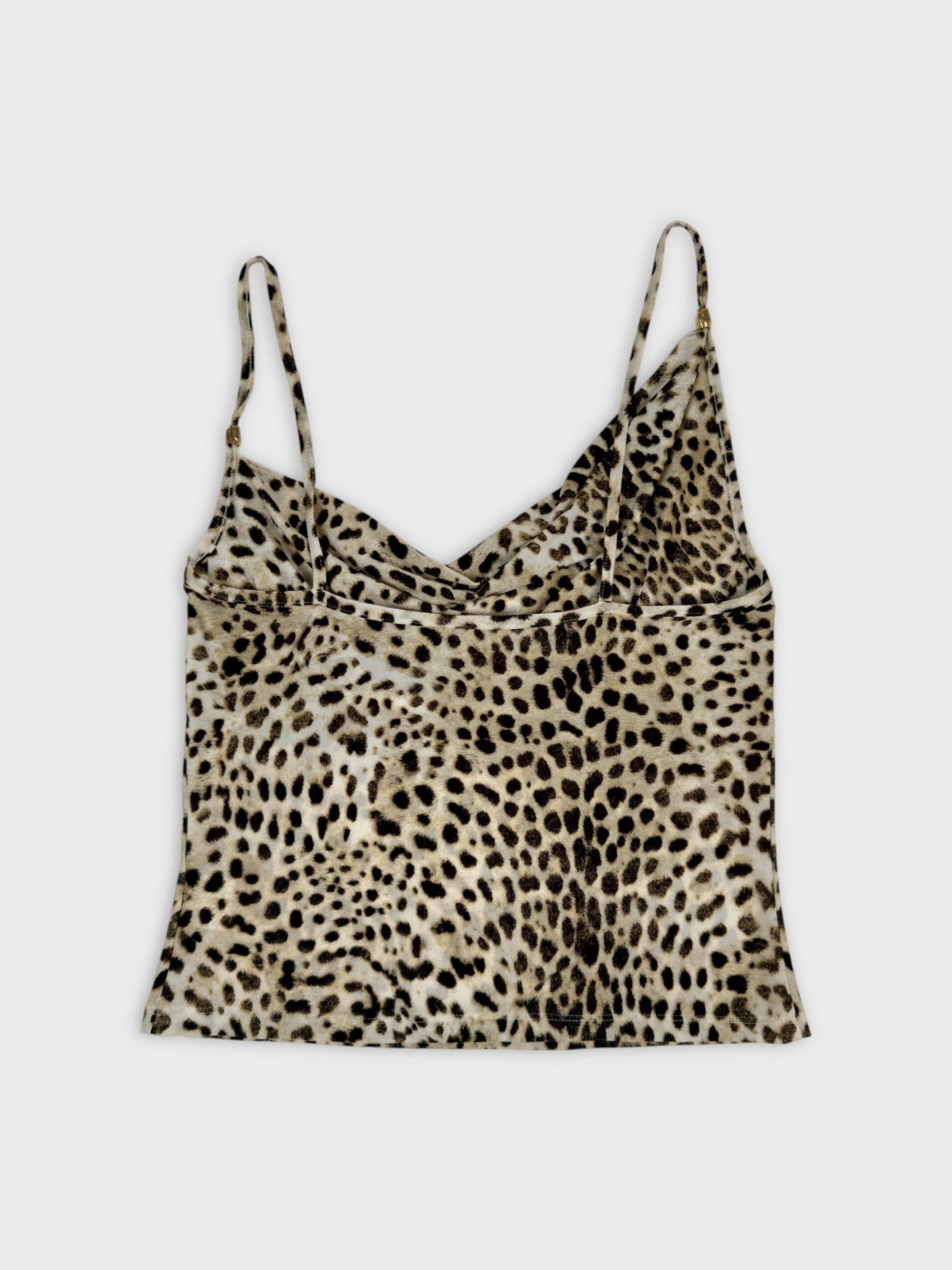 Roberto Cavalli SS 2001 Leopard Print Asymmetrical Top - Relova Archiva