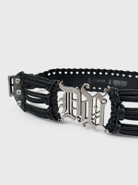 Versace 2000s Gothic Leather Belt - Relova Archiva