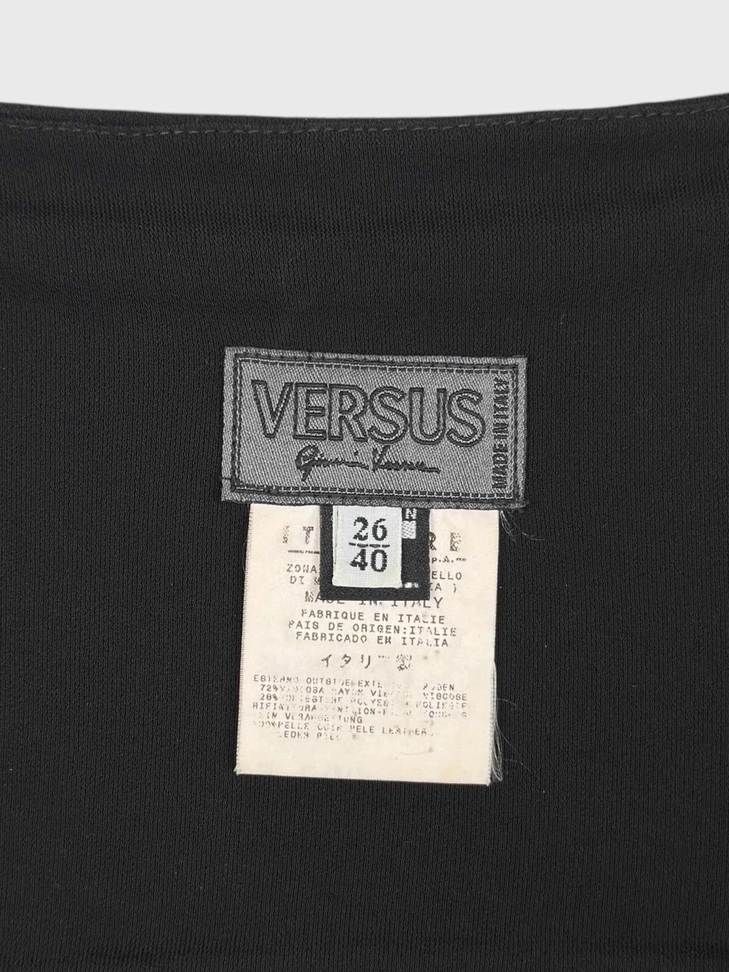 Versus by Gianni Versace 1990s Cut Out Leather Straps Black Midi Dress - Relova Archiva