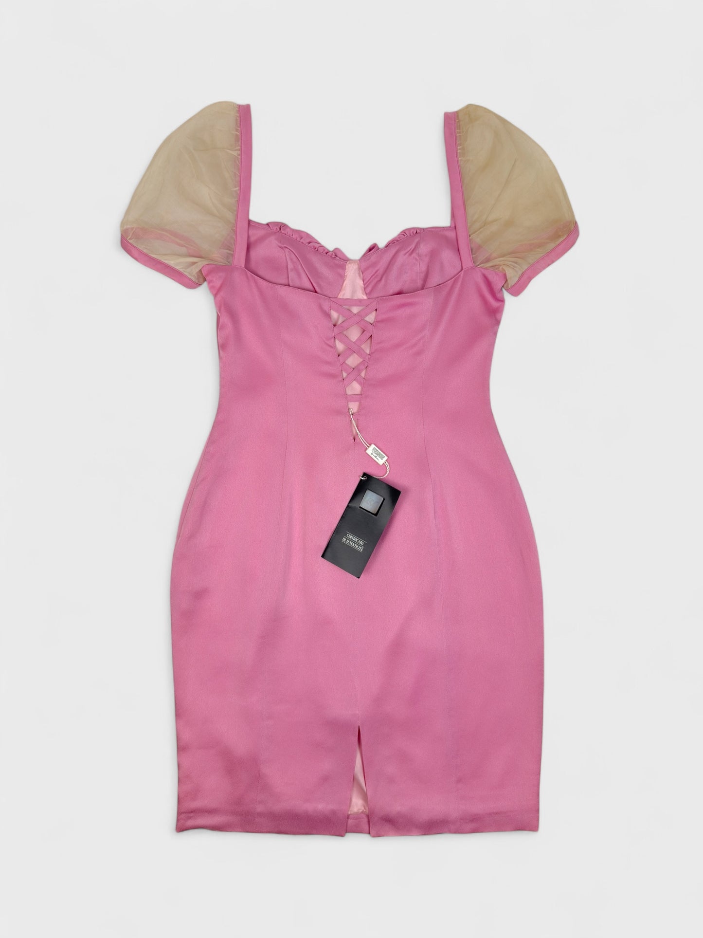 Versus by Gianni Versace 1990s Pink Satin Dress - Relova Archiva