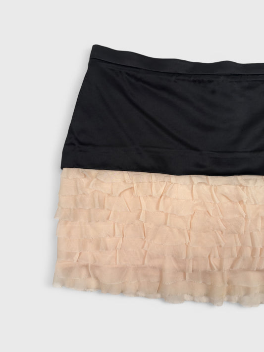 D&G by Dolce&Gabbana Pale Pink Ruffles Silk Skirt - Relova Archiva