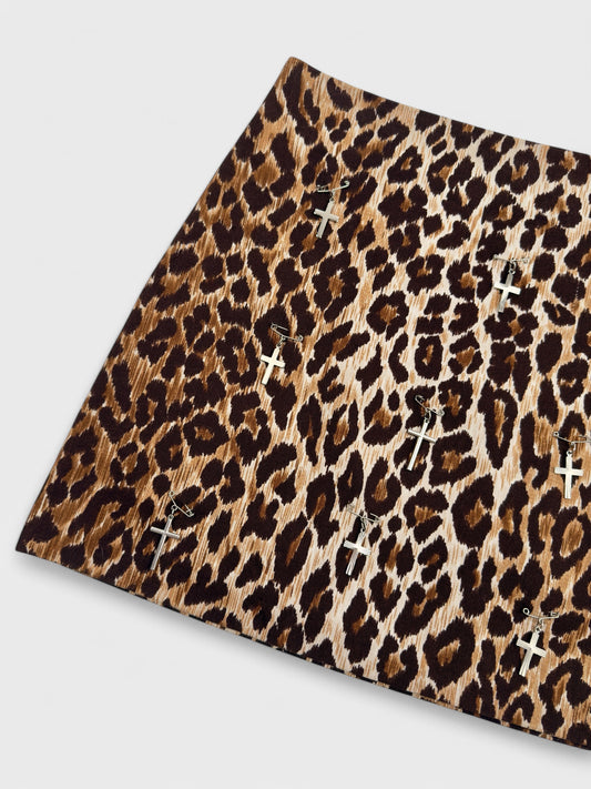 D&G by Dolce&Gabbana SS 2000 Leopard Cross Pins Miniskirt - Relova Archiva