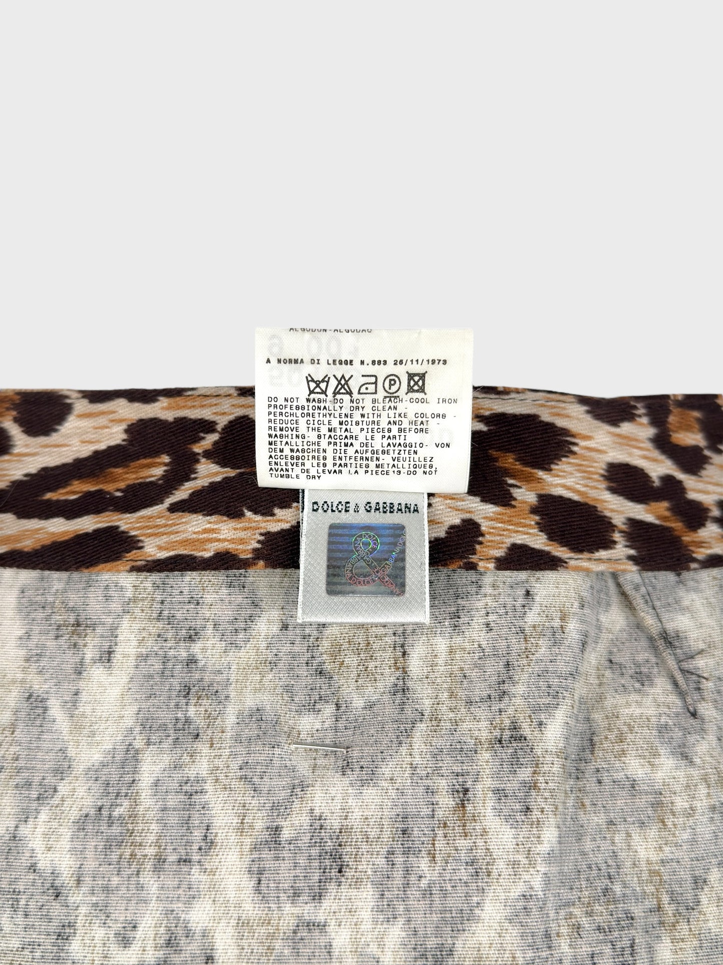 D&G by Dolce&Gabbana SS 2000 Leopard Cross Pins Miniskirt - Relova Archiva