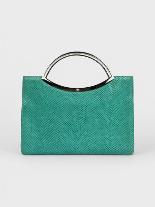 Gianni Versace SS 1999 Turquoise Python Frame Bag - Relova Archiva