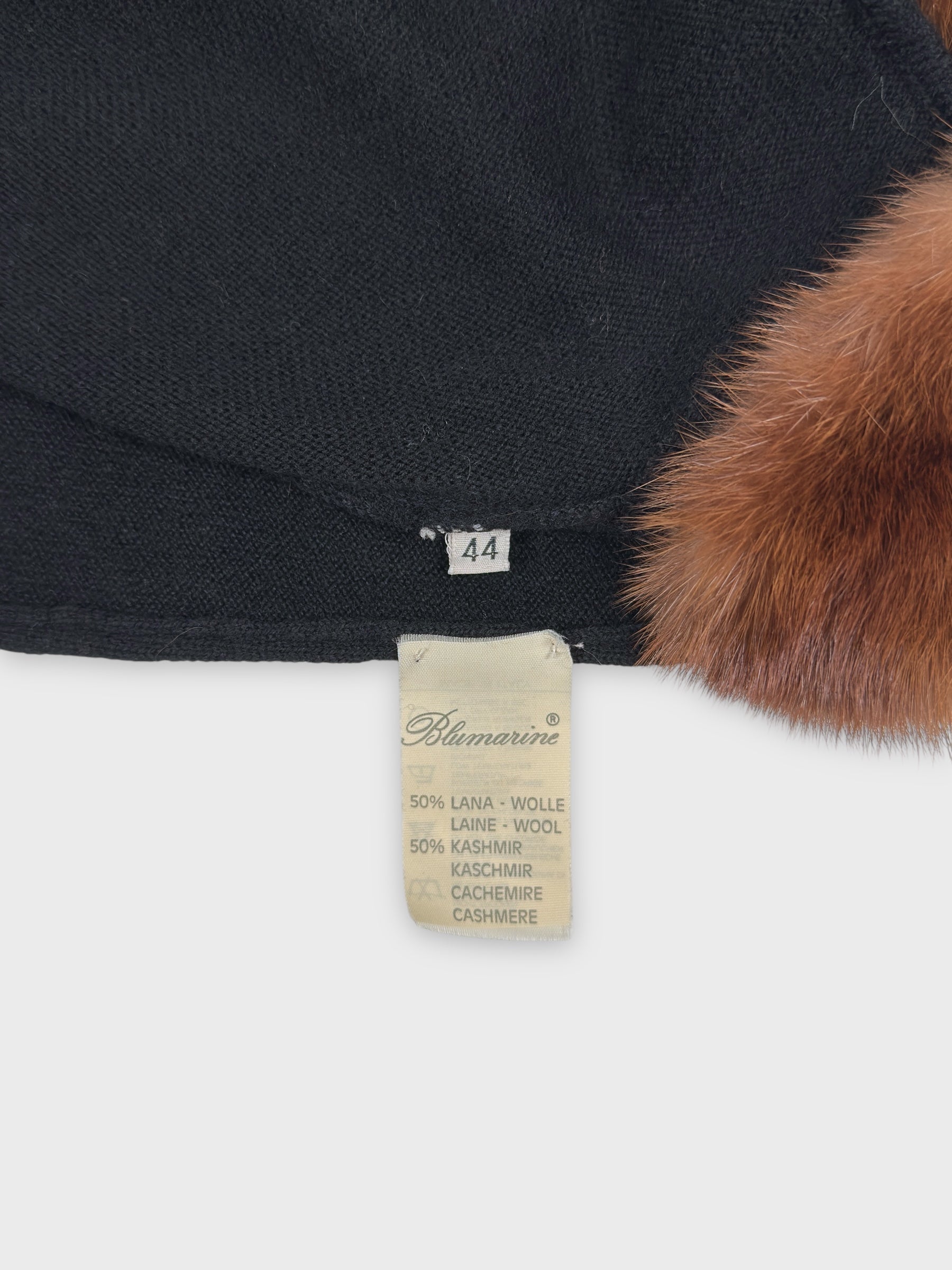 Blumarine 1980s 1990s Wool Cashmere Fur Collar Dress - Relova Archiva
