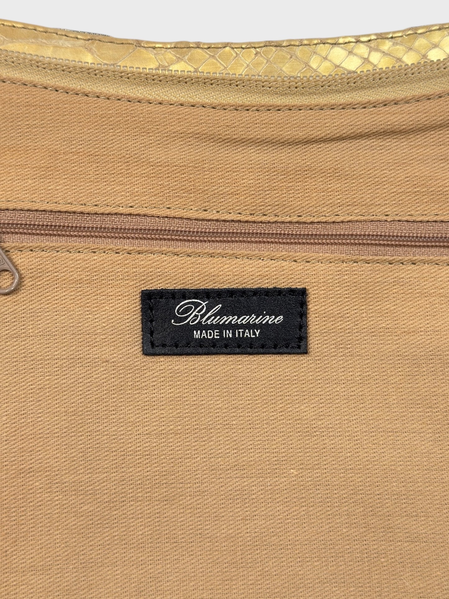Blumarine 2000s Beige Iridescent Flower Knot Bag - Relova Archiva