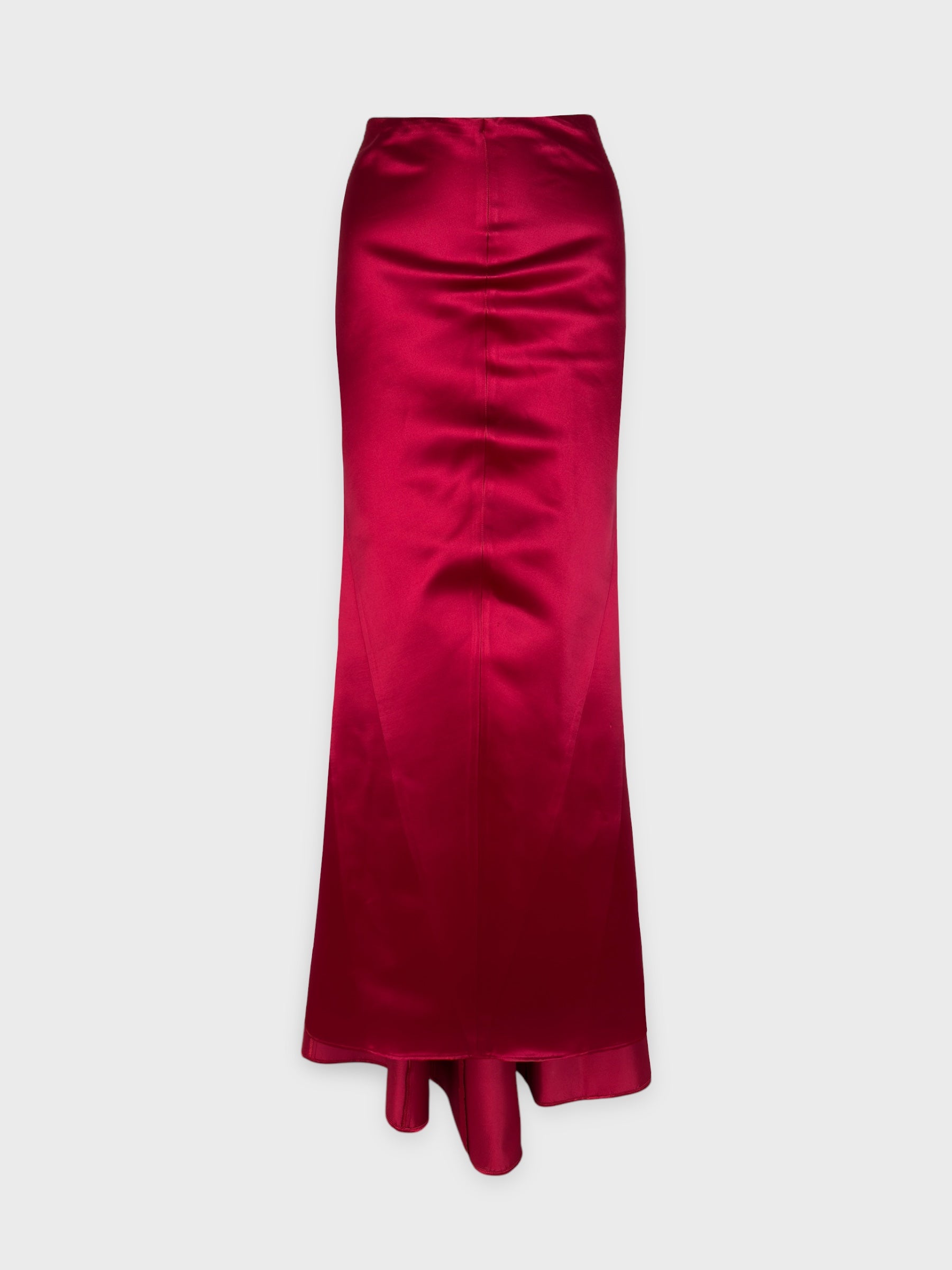Blumarine Early 2000s Red Silk Maxi Skirt - Relova Archiva