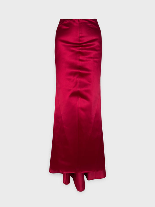 Blumarine Early 2000s Red Silk Maxi Skirt - Relova Archiva