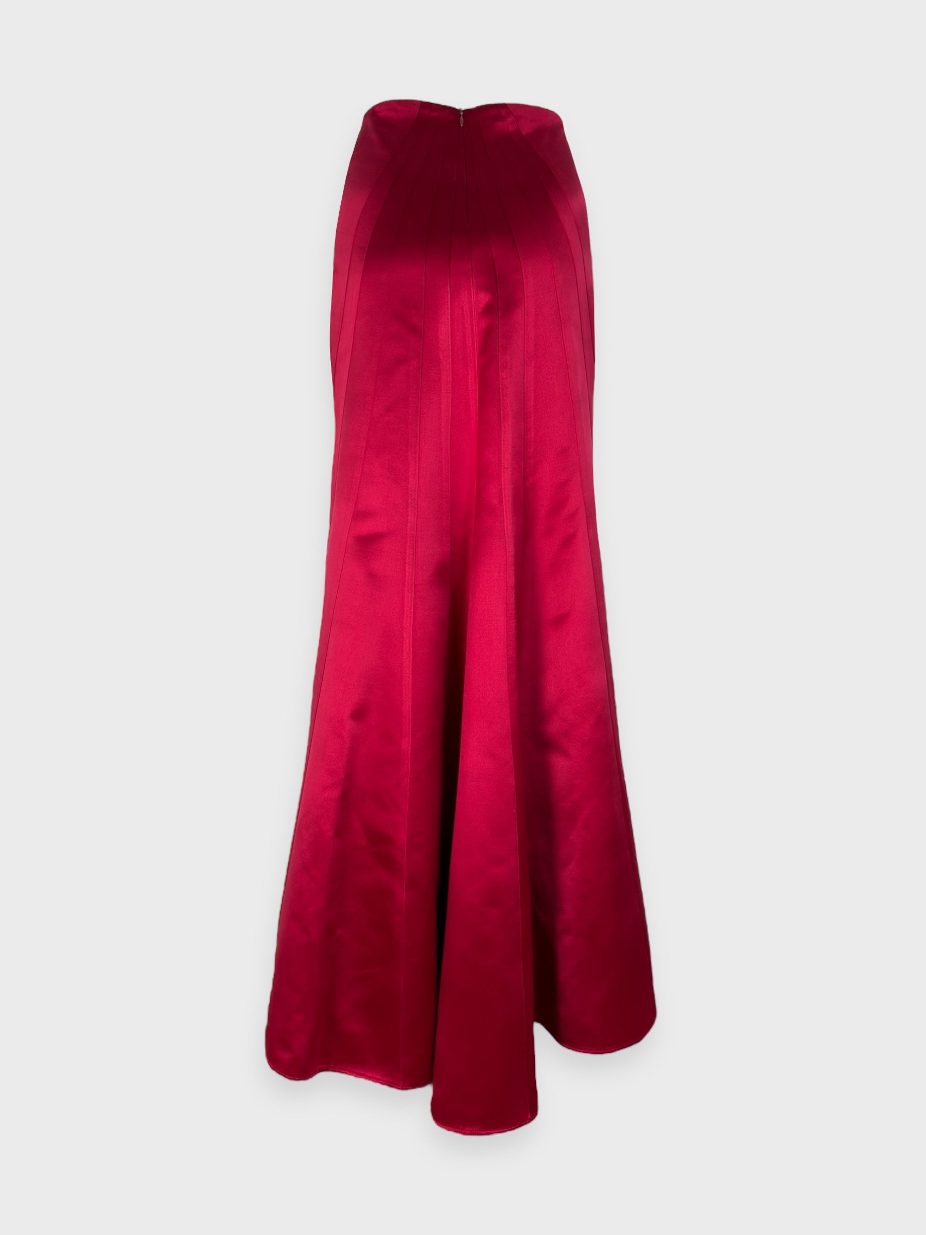 Blumarine Early 2000s Red Silk Maxi Skirt - Relova Archiva