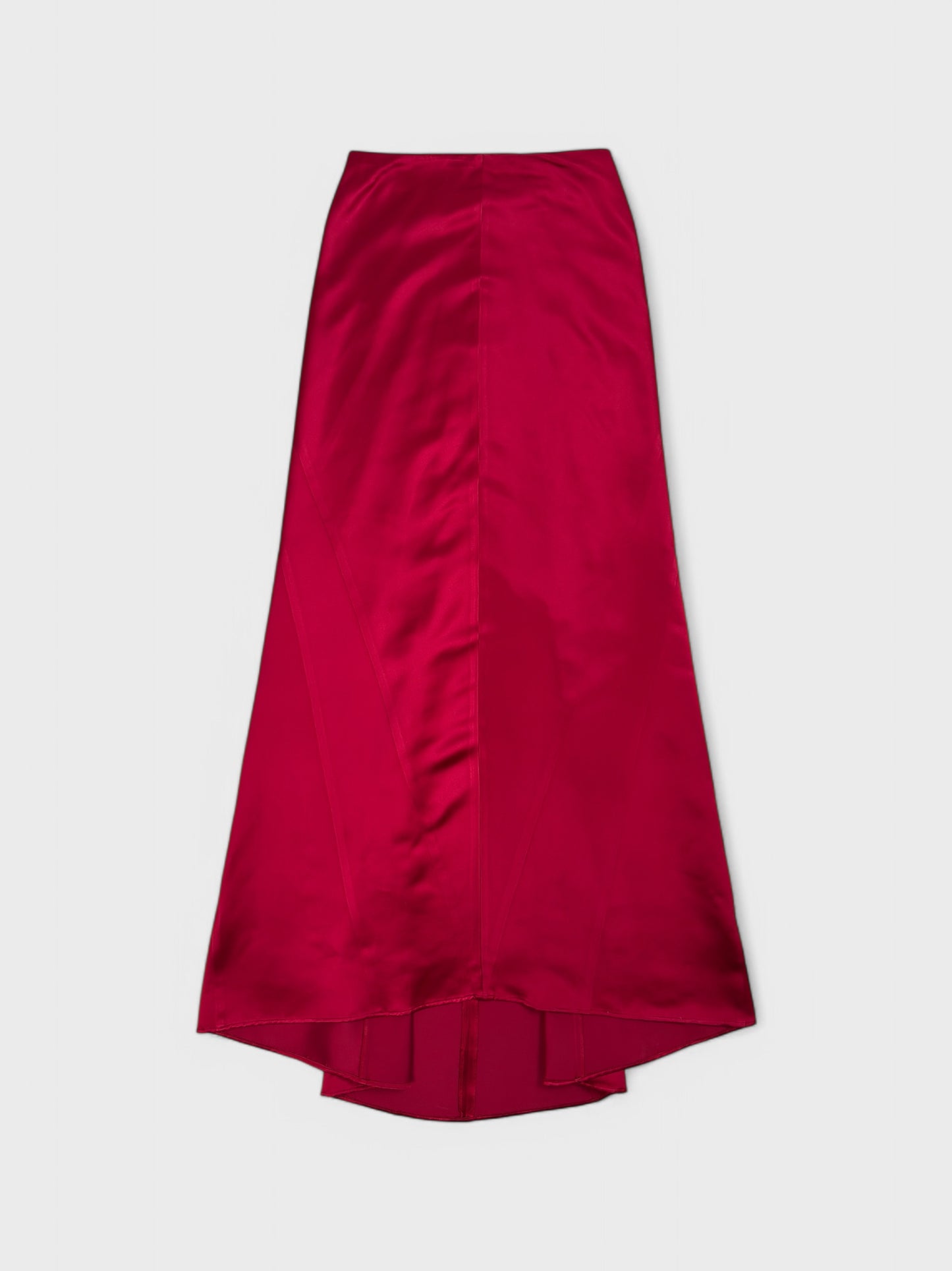 Blumarine Early 2000s Red Silk Maxi Skirt - Relova Archiva