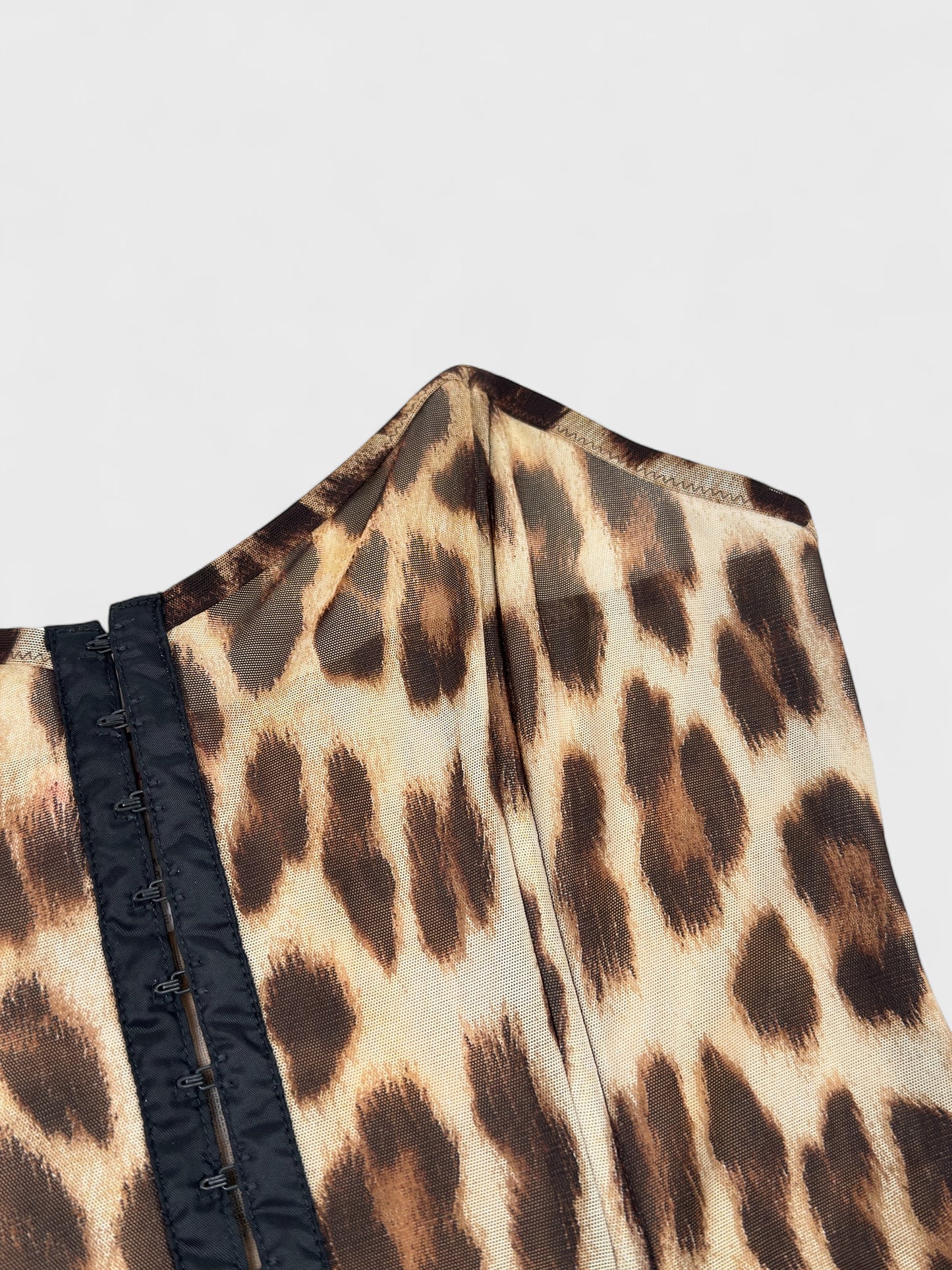 Blumarine Beachwear SS 2003 Leopard Mesh Corset - Relova Archiva