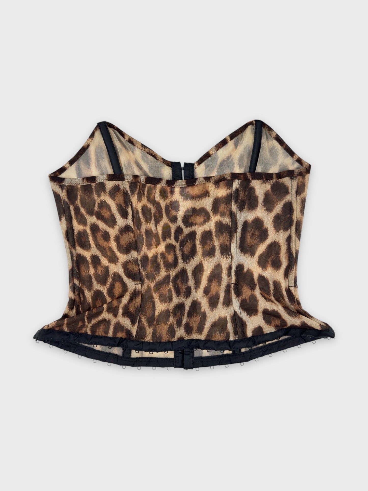 Blumarine Beachwear SS 2003 Leopard Mesh Corset - Relova Archiva