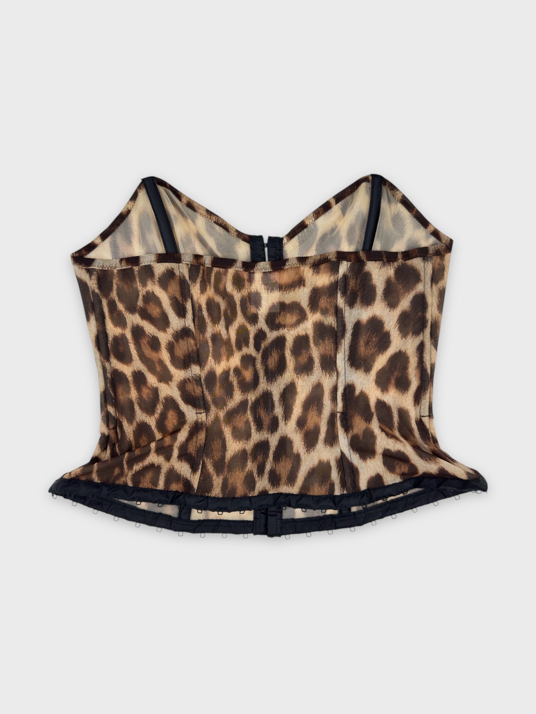 Blumarine Beachwear SS 2003 Leopard Mesh Corset - Relova Archiva