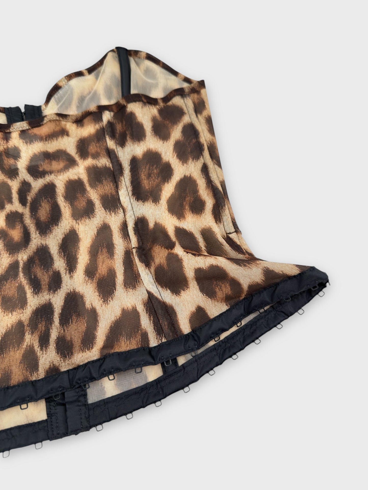 Blumarine Beachwear SS 2003 Leopard Mesh Corset - Relova Archiva
