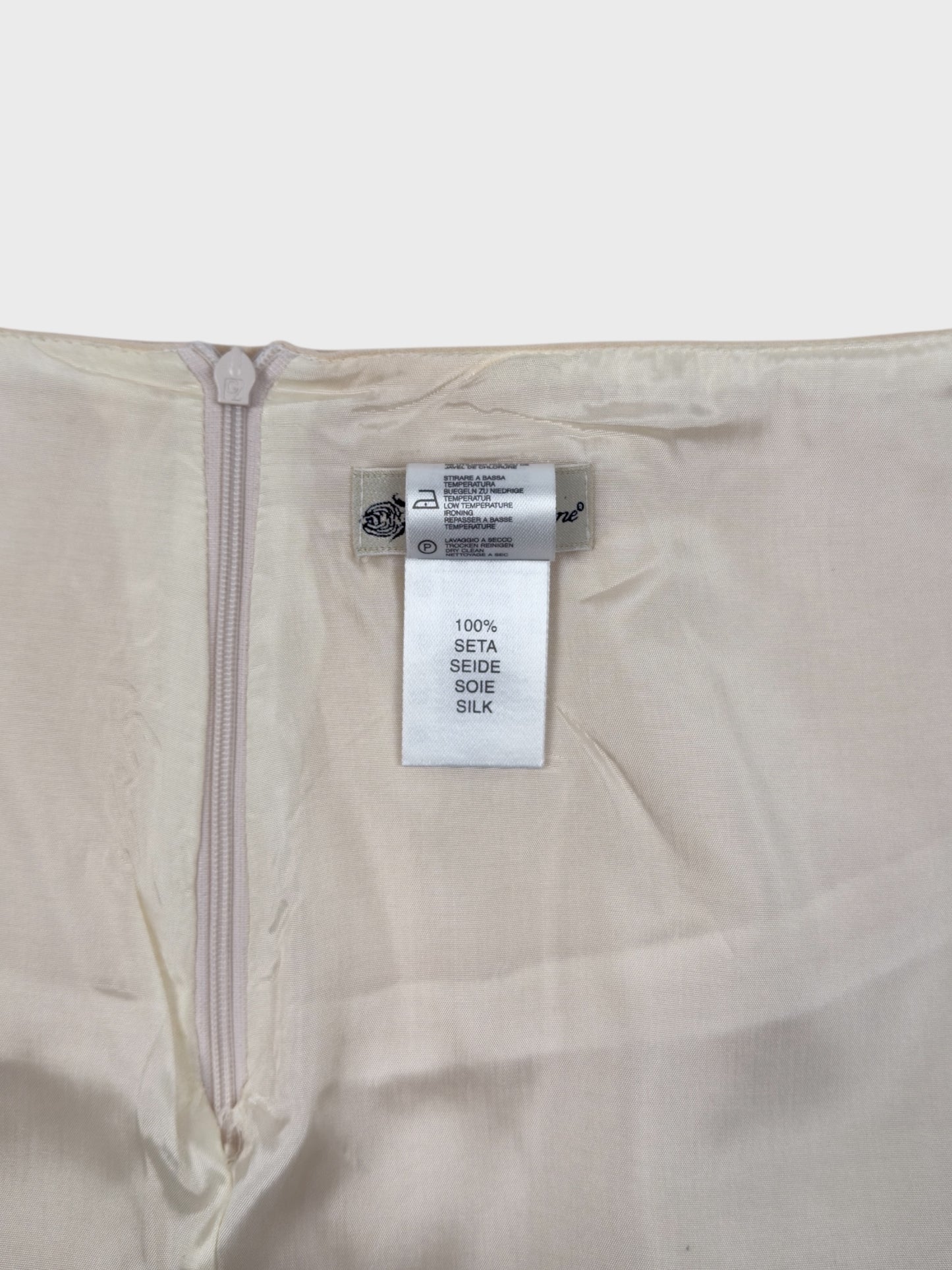 Blumarine FW 2003 Ivory Cream Virgin Wool Pencil Skirt  - Relova Archiva