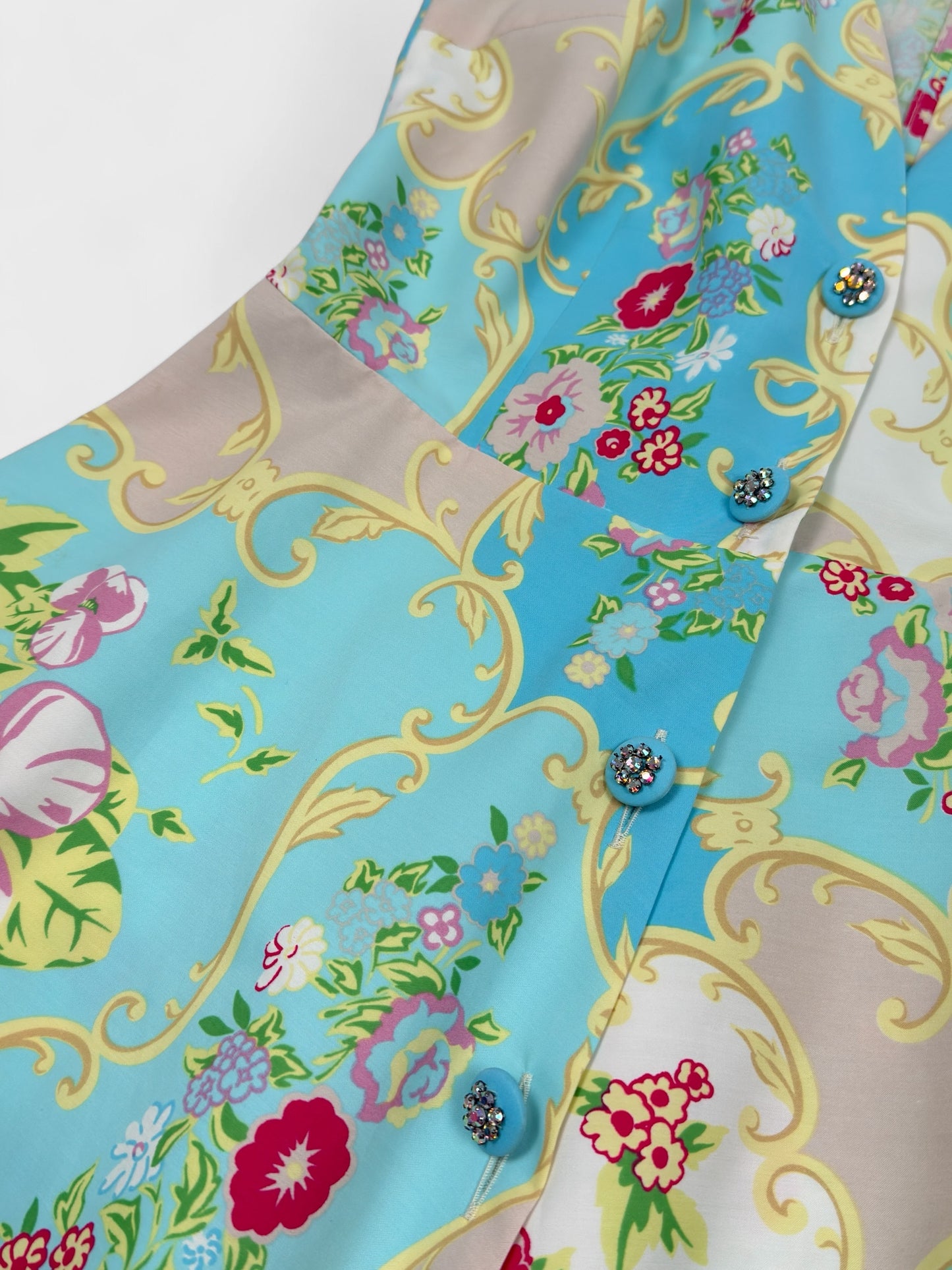 Blumarine SS 2001 Baroque Floral Pattern Midi Dress - Relova Archiva