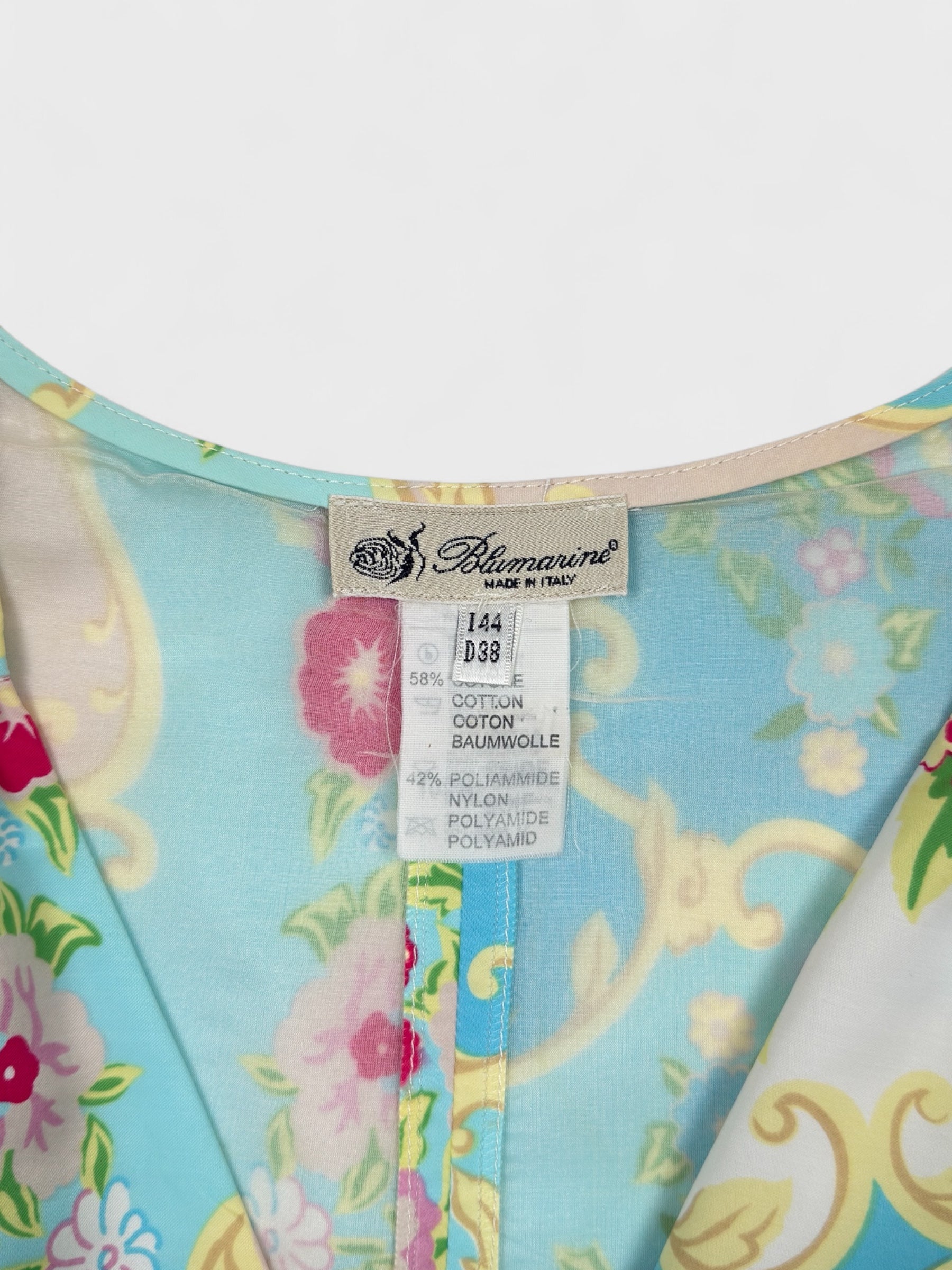 Blumarine SS 2001 Baroque Floral Pattern Midi Dress - Relova Archiva
