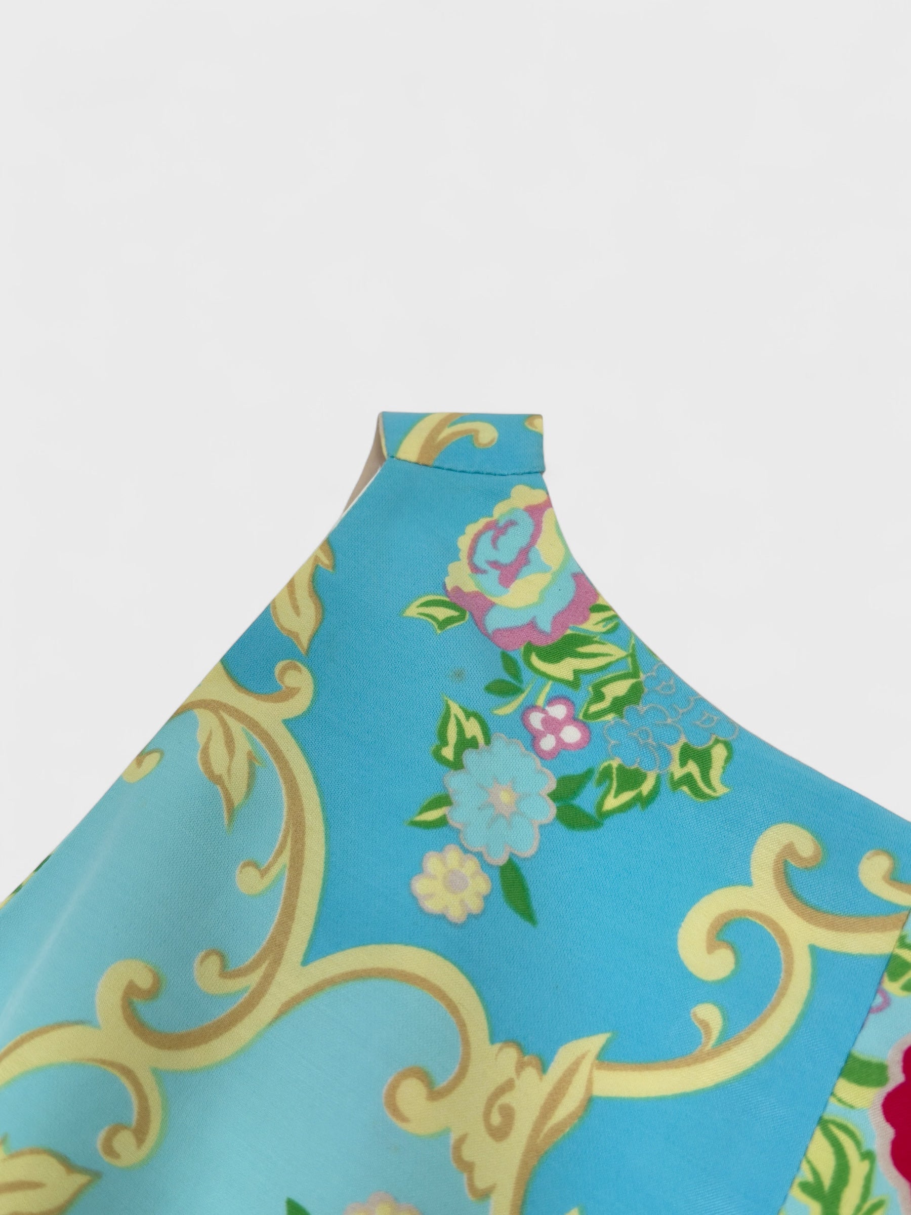 Blumarine SS 2001 Baroque Floral Pattern Midi Dress - Relova Archiva
