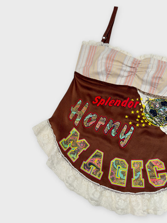 D&G by Dolce&Gabbana Early 2000s Horny Magic Satin Top Bustier - Relova Archiva