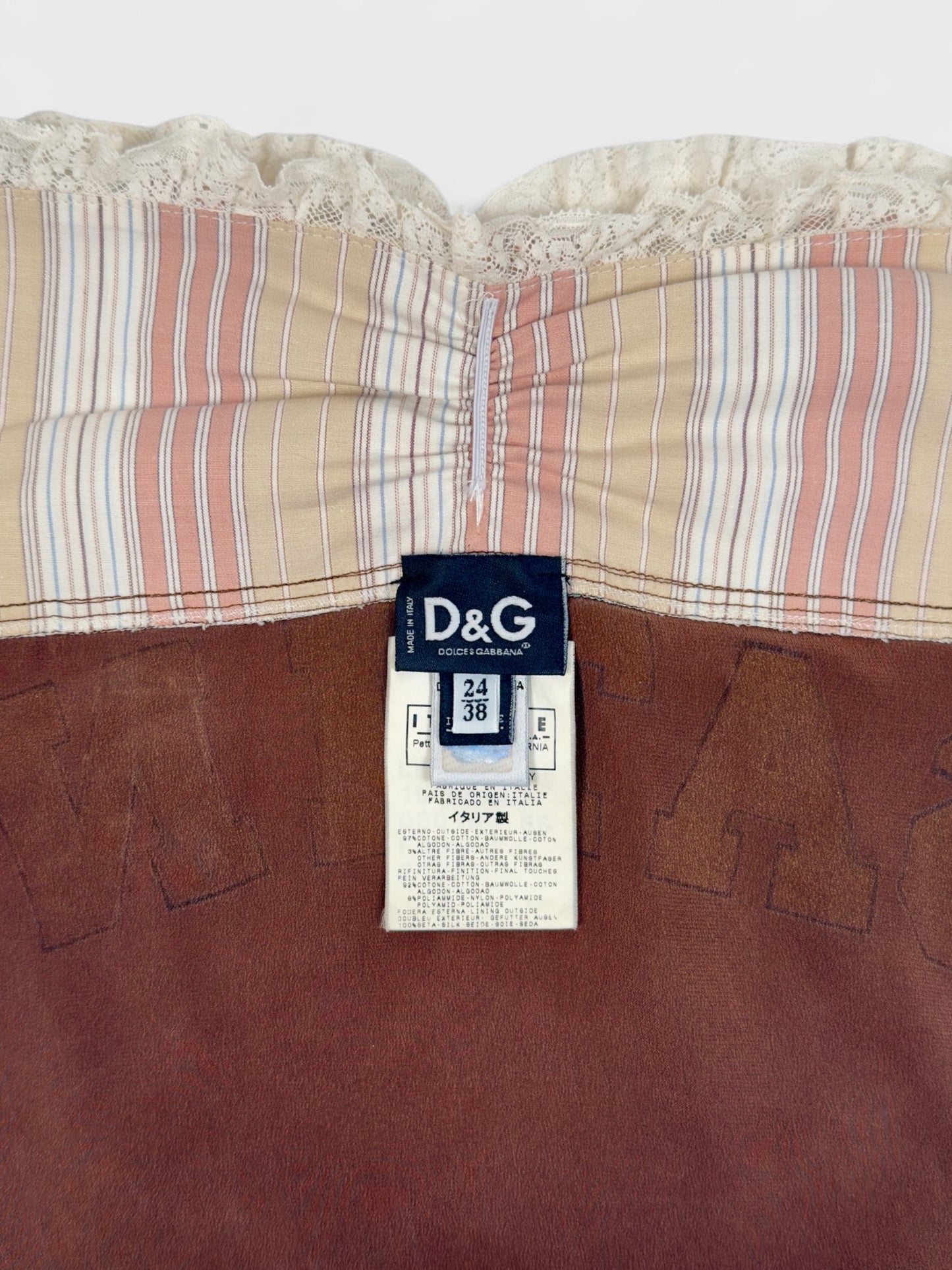 D&G by Dolce&Gabbana Early 2000s Horny Magic Satin Top Bustier - Relova Archiva