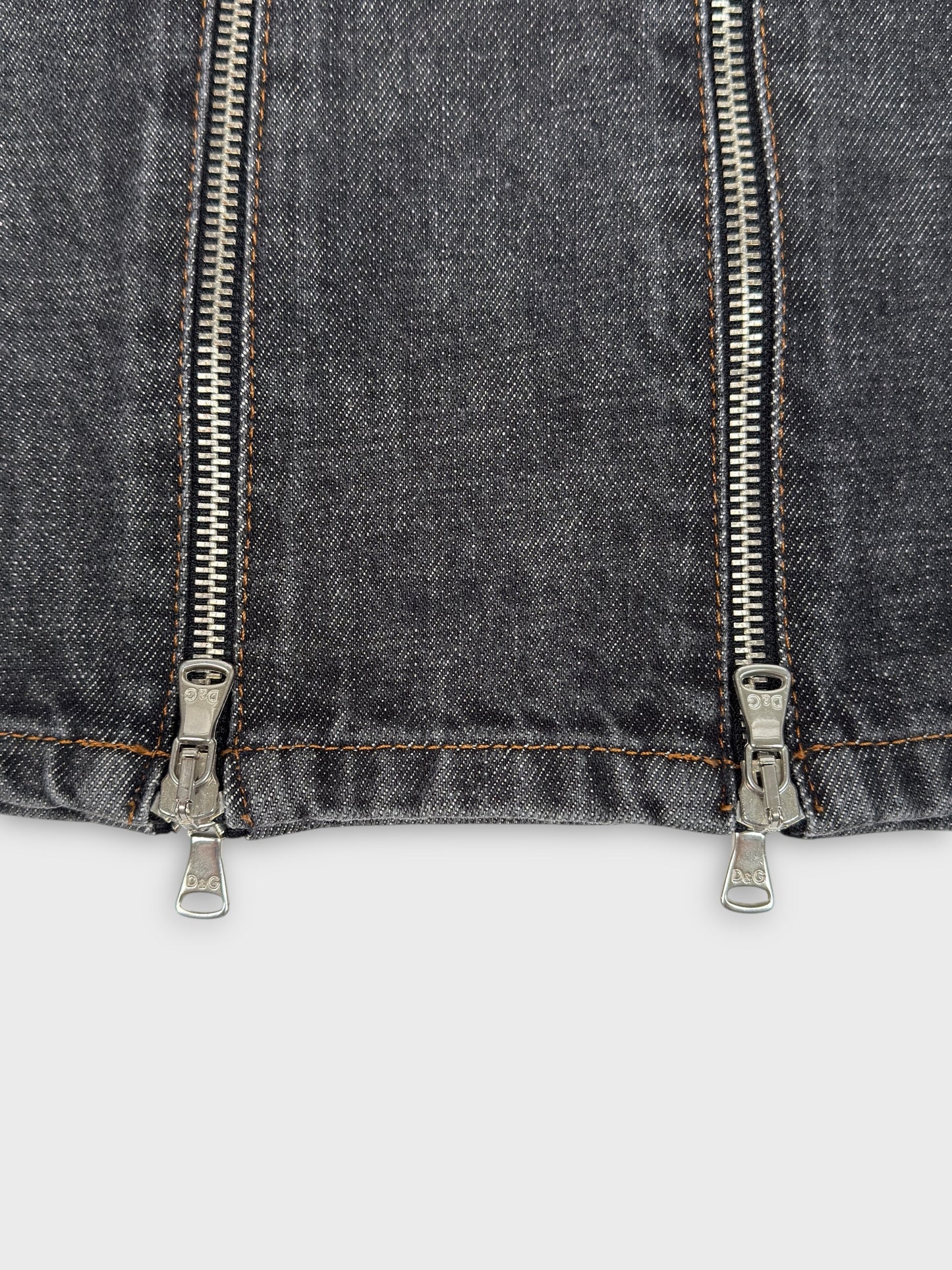 D&G by Dolce&Gabbana FW 2003 Multi Zip Denim Skirt - Relova Archiva