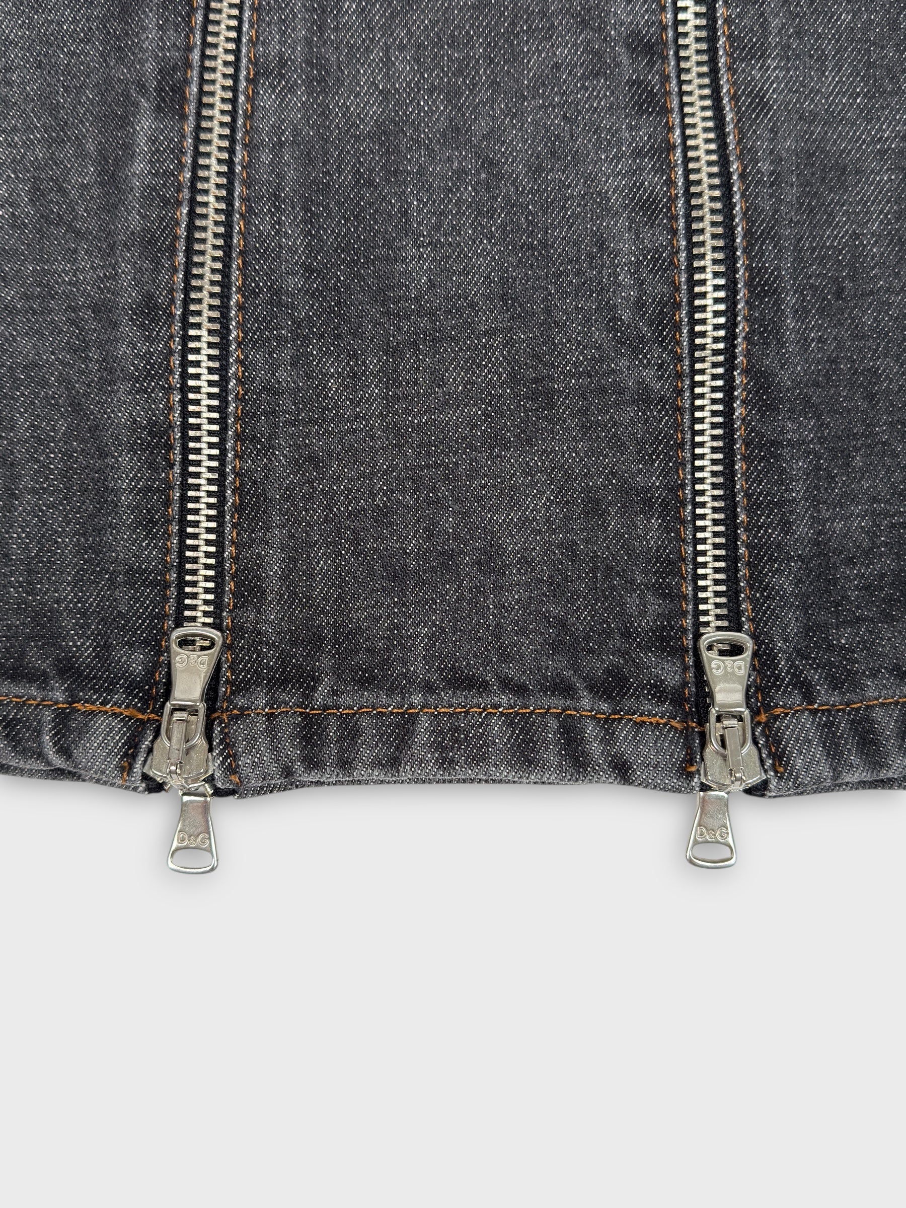 D&G by Dolce&Gabbana FW 2003 Multi Zip Denim Skirt - Relova Archiva