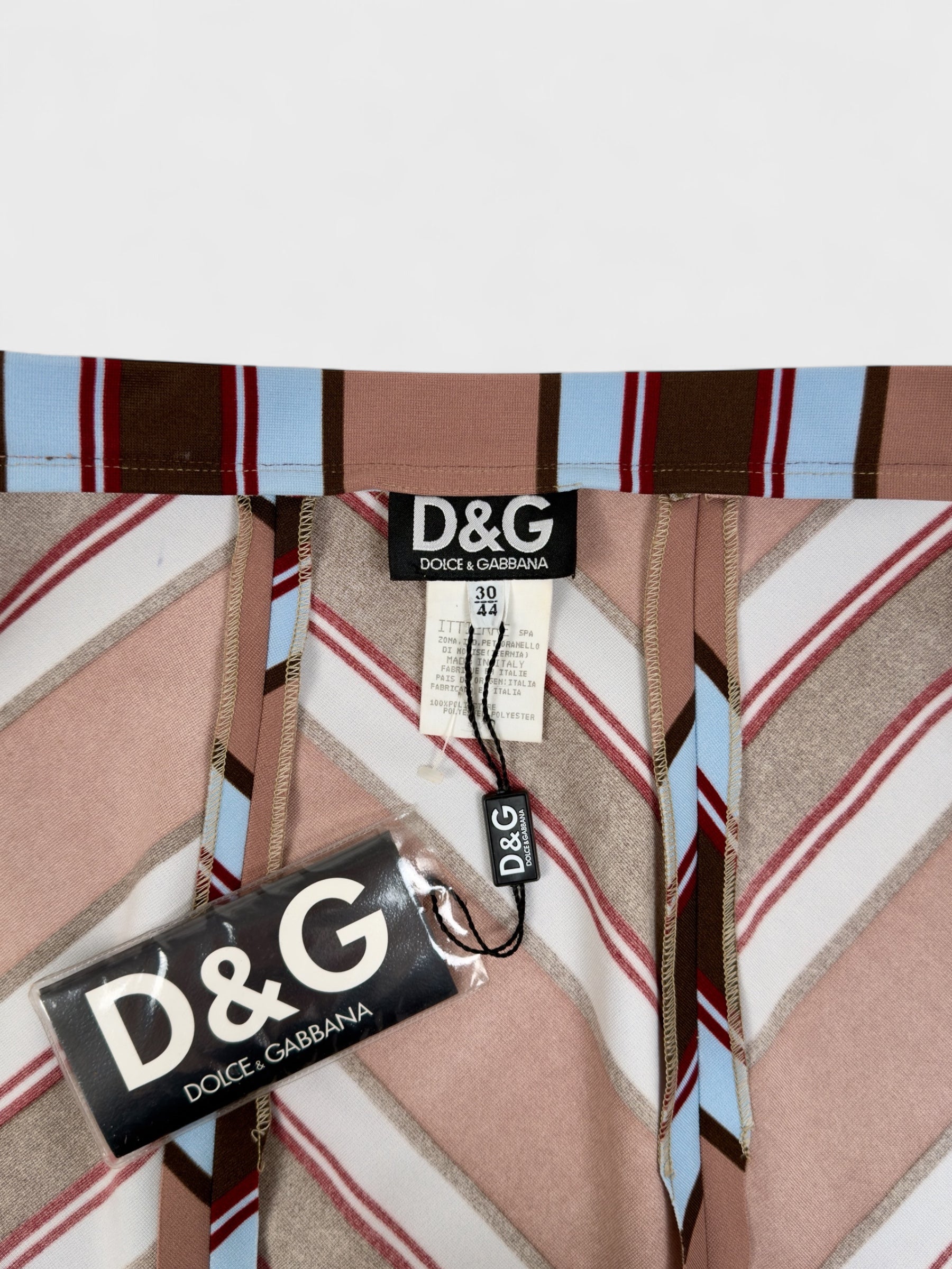 D&G by Dolce&Gabbana SS 1997 Geometric Pattern Pencil Skirt - Relova Archiva