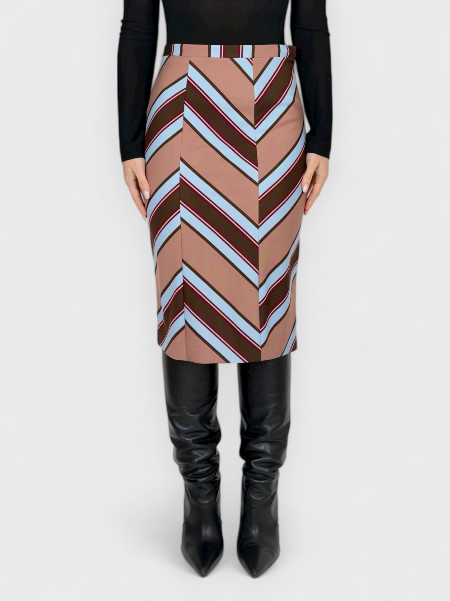 D&G by Dolce&Gabbana SS 1997 Geometric Pattern Pencil Skirt - Relova Archiva