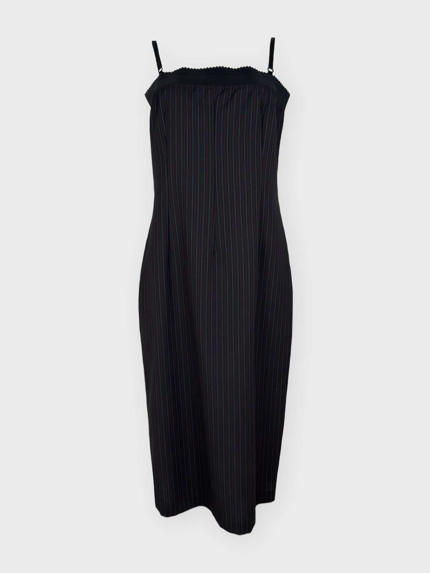 D&G by Dolce&Gabbana SS 1999 Pinstripe Wool Midi Dress - Relova Archiva