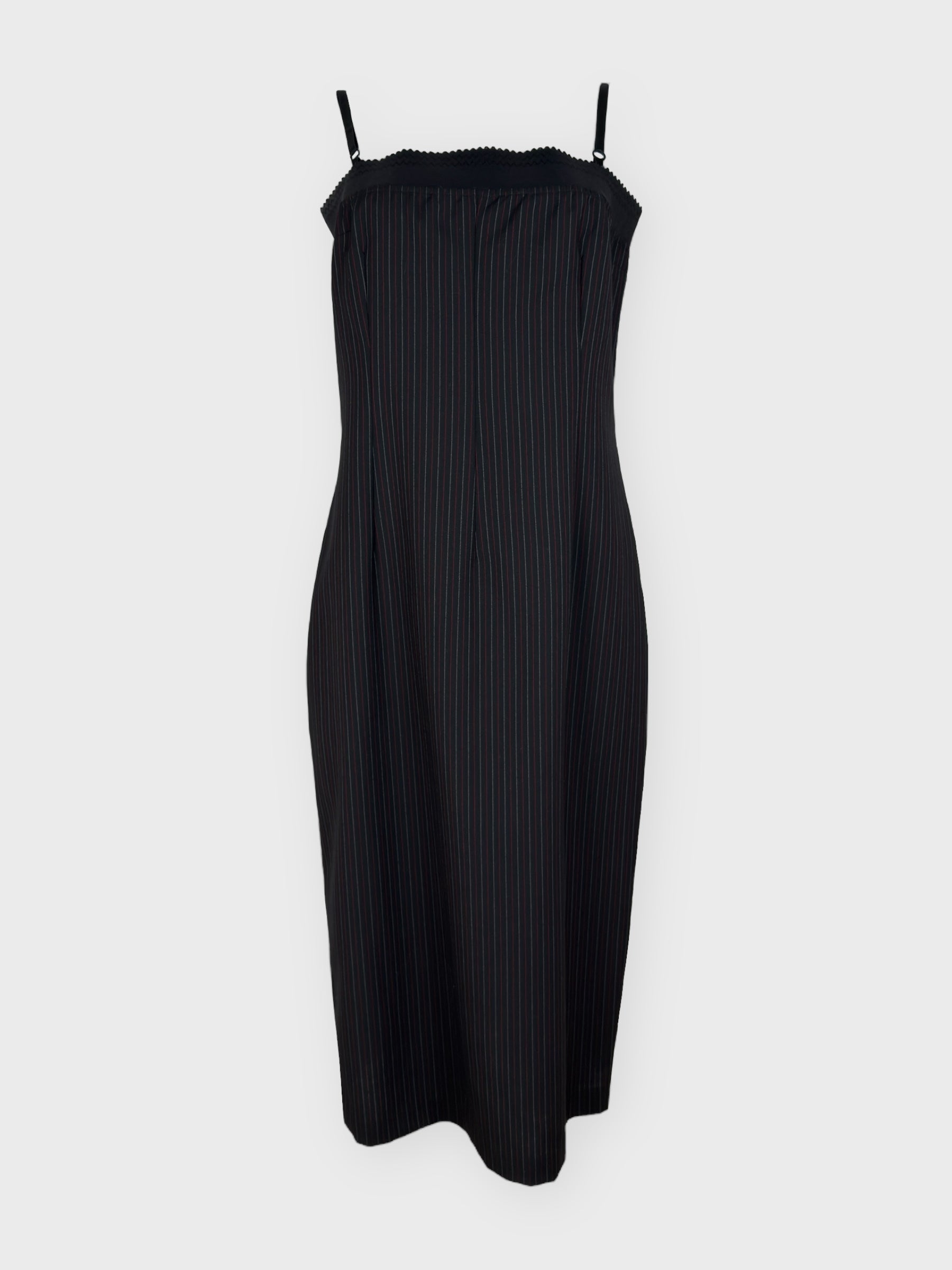 D&G by Dolce&Gabbana SS 1999 Pinstripe Wool Midi Dress - Relova Archiva