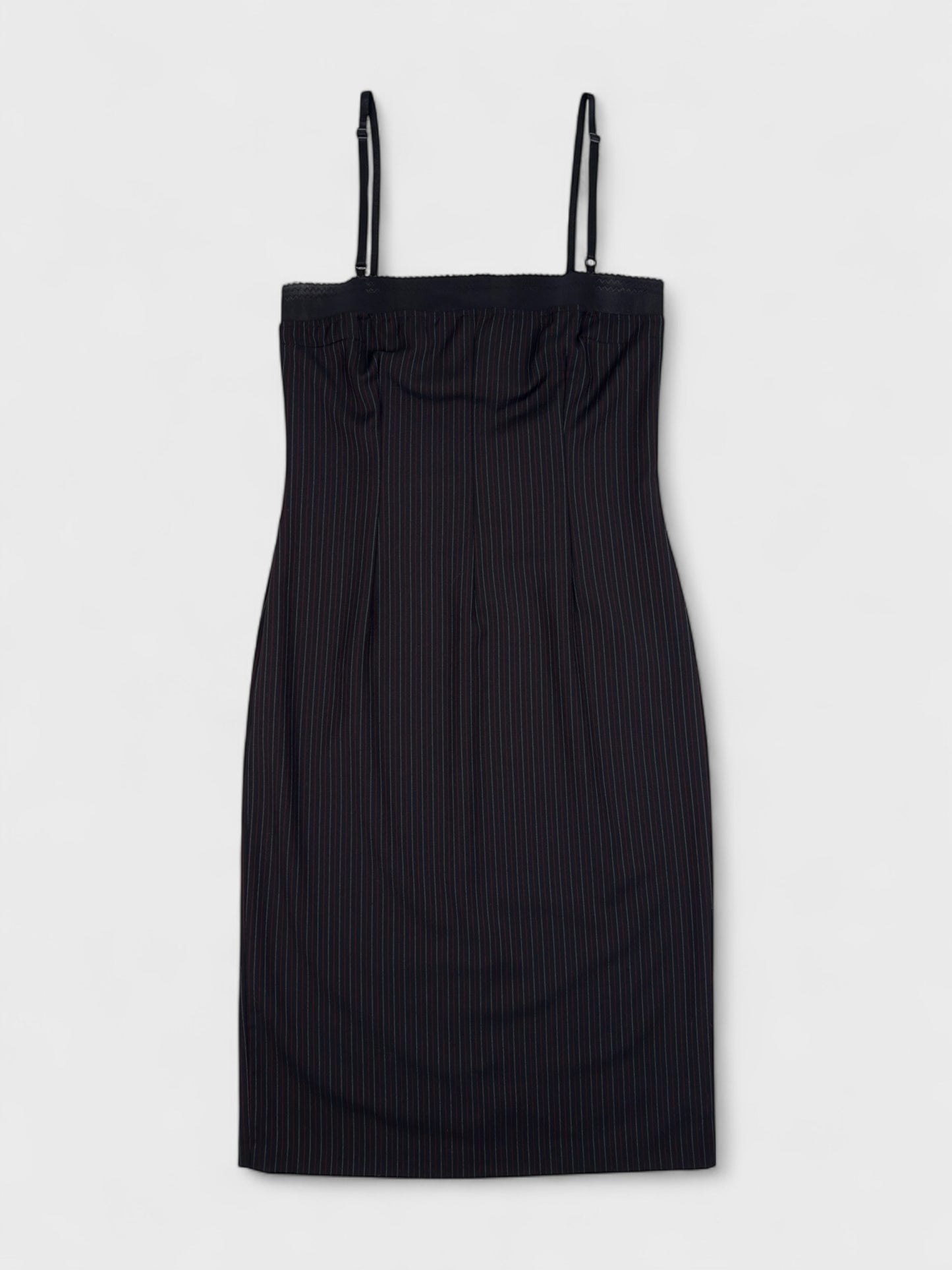 D&G by Dolce&Gabbana SS 1999 Pinstripe Wool Midi Dress - Relova Archiva