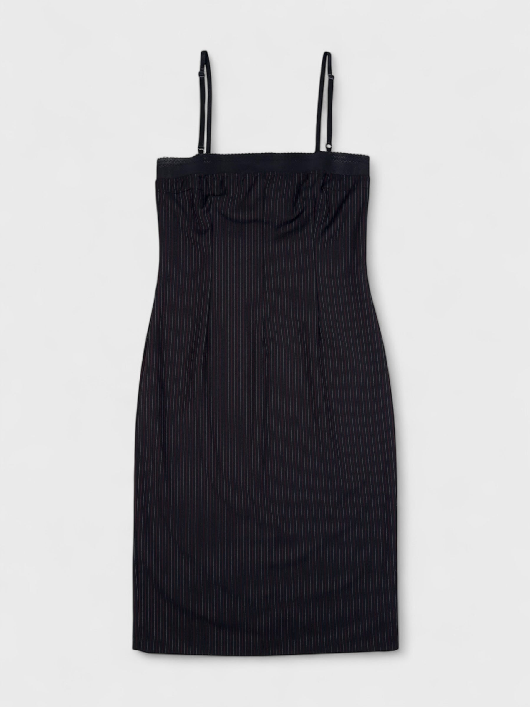 D&G by Dolce&Gabbana SS 1999 Pinstripe Wool Midi Dress - Relova Archiva