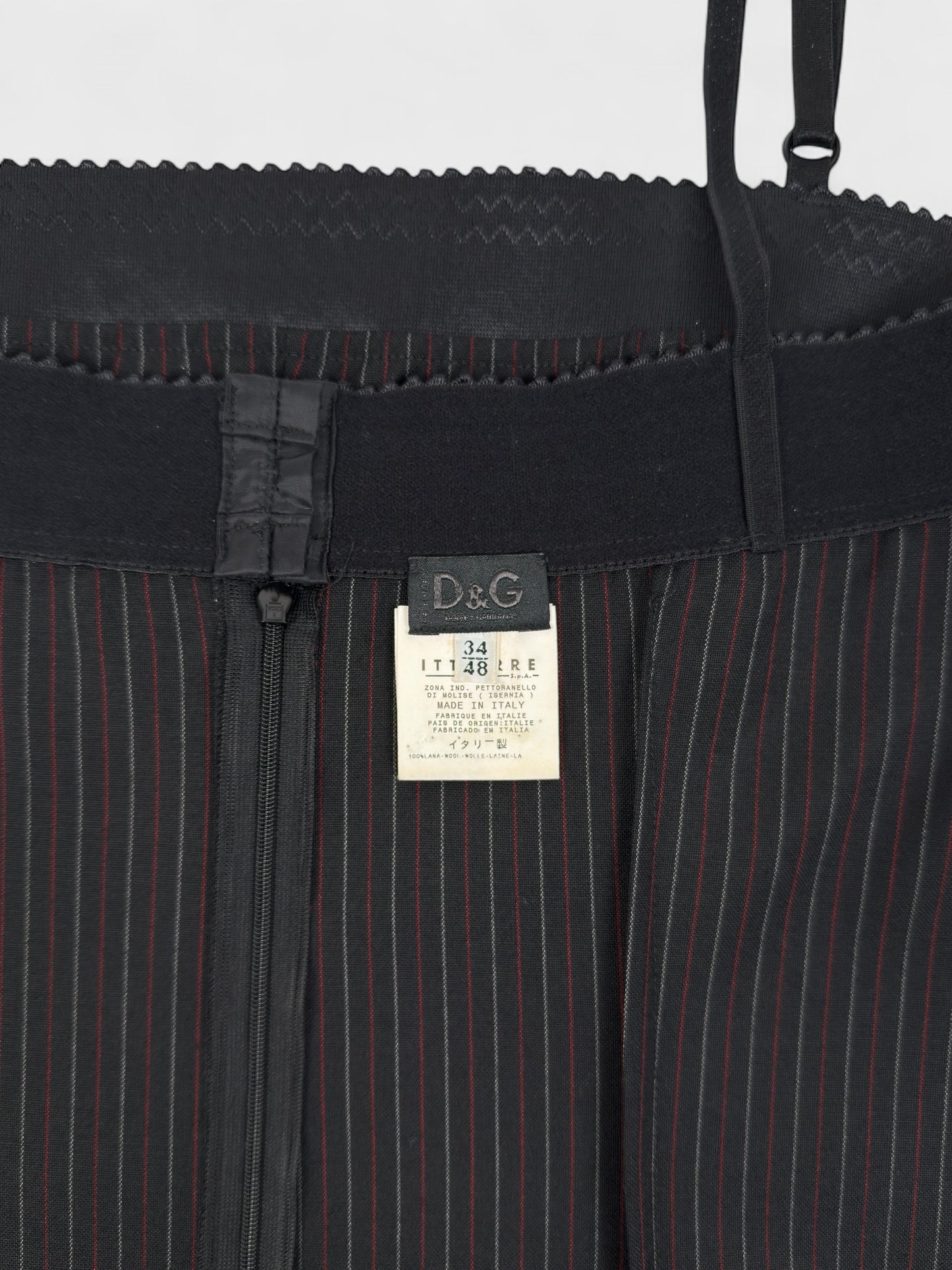 D&G by Dolce&Gabbana SS 1999 Pinstripe Wool Midi Dress - Relova Archiva